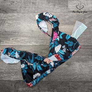 Coastal Blue Ruffle Strap Bikini Top Size L